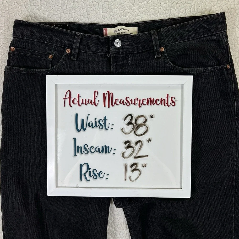VTG Levi's 550 Relaxed Jeans Men's 38x32‎ USA Made Black Streetwear Grunge Y2K